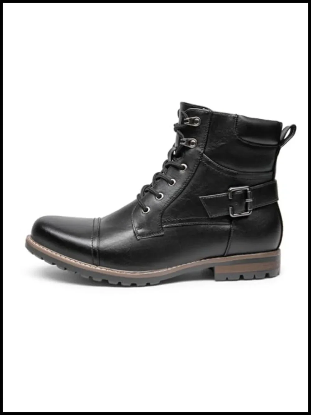 Premium Synthetic Leather Motorcycle Combat Boots with Zipper